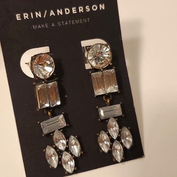 erin anderson Jewelry - 5 for $25! Erin Anderson Antiqued Gold Tone Crystal Statement Earrings